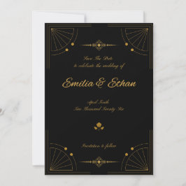 Reserve A Data Elegant Modern Art Deco Save the Date