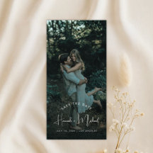 Elegant Names Script Modern Wedding Photo Bookmark