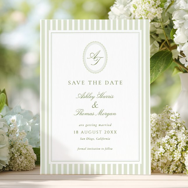 Reserve A Data Elegant Olive Green Wedding  (Criador carregado)