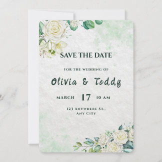 Reserve A Data Elegant Organic Modern Wedding Save The Date