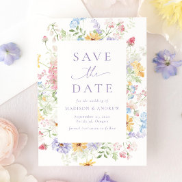 Reserve A Data Elegant Pastel Wildflower Garden Wedding