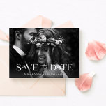 Reserve A Data Elegant Photo<br><div class="desc">This classic and elegant save the date announcement card features two of your favorite personal photos,  with modern white decorative typography.</div>