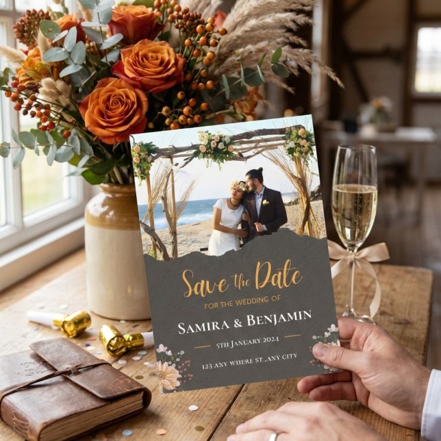 Reserve A Data Elegant Photo Wedding – Modern Formal Fall Country (Elegant Photo Wedding – Modern Formal Fall Country Save The Date)