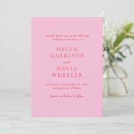 Reserve A Data Elegant Pink and Red Classic Wedding