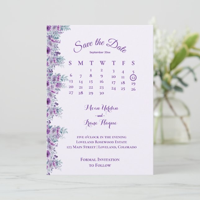 Reserve A Data Elegant purple flower  (Em pé/Frente)