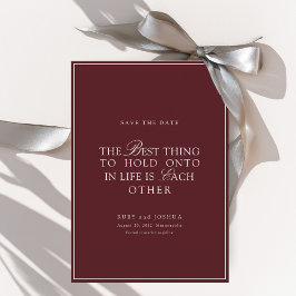 Reserve A Data Elegant Royal Burgundy & White Wedding