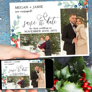 Reserve A Data Elegant Script Holly Winter Berries 2 Foto