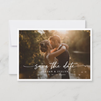 Reserve A Data Elegant Script Modern Overlay Photo Wedding