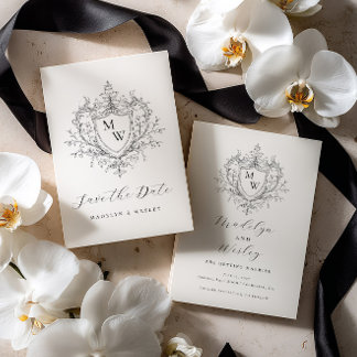 Reserve A Data Elegant script monogram crest 