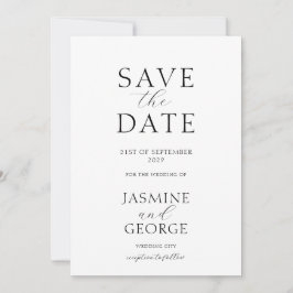 Reserve A Data Elegant Script Preto e Branco