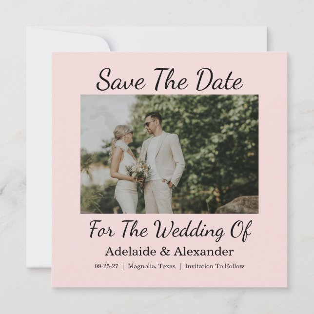Reserve A Data Elegant Script Wedding Photo (Frente)