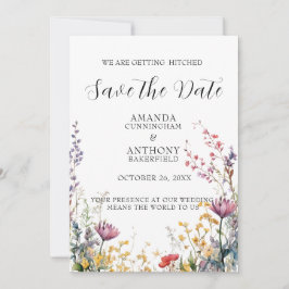 Reserve A Data Elegant Spring Wild Flowers Wedding Save the Date 