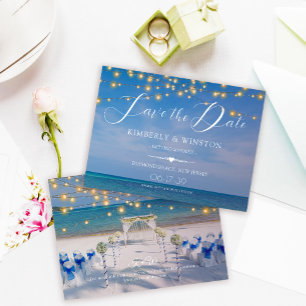 Reserve A Data Elegant Summer Beach Weding the Date Card