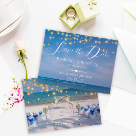 Reserve A Data Elegant Summer Beach Weding the Date Card