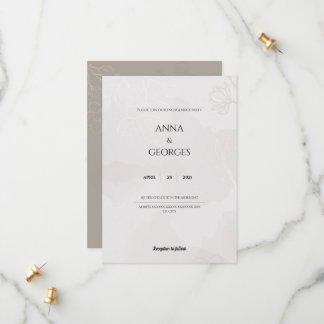 RESERVE A DATA ELEGANT WEDDING INVITATION