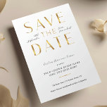Reserve A Data Elegant White & Gold Business Event Corporate<br><div class="desc">Create stylish event Save the Date cards for your business with this elegant faux gold Company Event Invitation design. This white and gold effect company save the date invite is great to use for a gala night, anniversary company event, dinner & drinks evens and more! Featuring bold gold typography design,...</div>