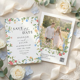 Reserve A Data Elegant Wildflower QR Code Wedding