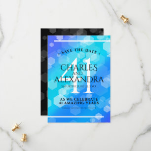 Reserve A Data Elegante 41rua Azul Topaz Aniversário Salva T