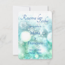 Reserve A Data Elegante Acuarela Copo de Nieve Reserva la Fecha