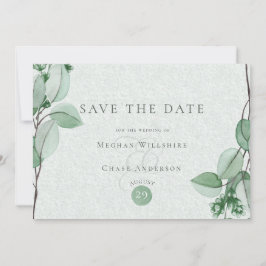 Reserve a Data | Elegante Aquarela Eucalyptus