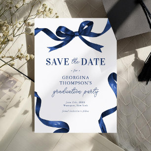 Reserve A Data Elegante Arco de Aquarela Azul para Formatura