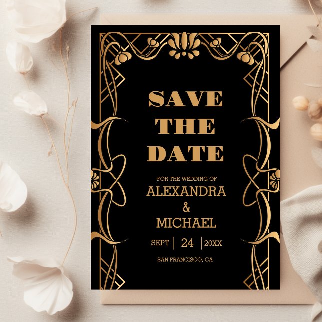 Reserve A Data Elegante Art Nouveau Wedding (Criador carregado)