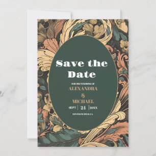 Reserve A Data Elegante Arte Floral Art Nouveau Casamento