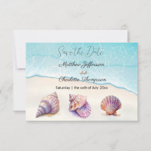 Reserve A Data Elegante Beach Wedding Seashells Pearls Náutico