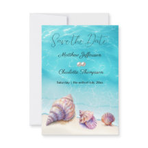 Elegante Beach Wedding Seashells Pearls Náutico