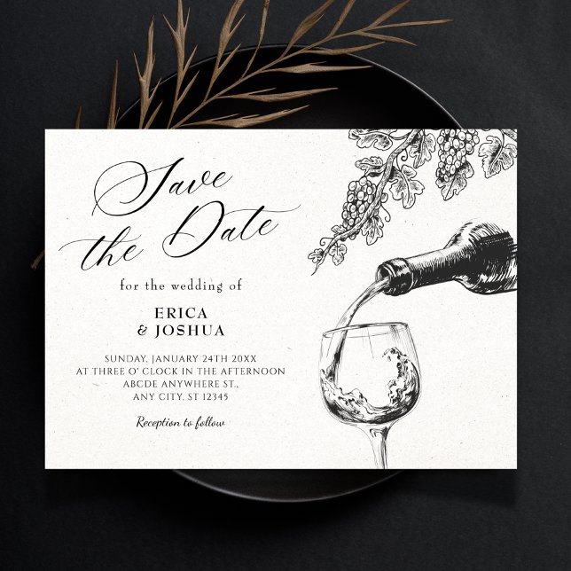 Reserve A Data Elegante bebida vinho chá de noiva (Criador carregado)