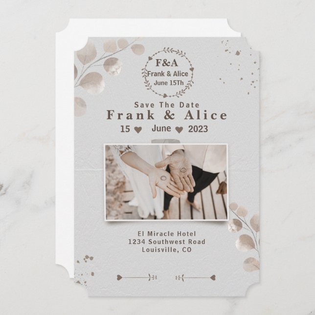 Reserve A Data Elegante Boho Modern Salve a data (Frente/Verso)