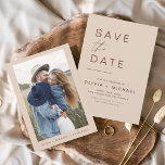 Reserve A Data Elegante Boho Salve a data do minimalista de fotos<br><div class="desc">Cartões salve a data Boho Terracotta que têm uma foto na frente. Os Cartões salve a data contêm uma moderna tipografia cursiva escrita escrita escrita escrita escrita escrita escrita escrita que é elegante,  simples e moderna a ser usada depois da simples celebração do dia de casamento minimalista.</div>