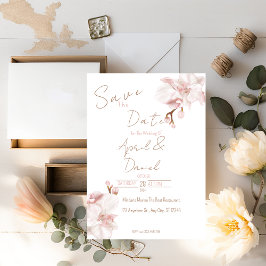 Reserve A Data Elegante Boho Salve a Data Rosa Suave Orquídea