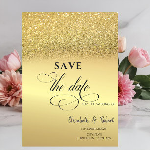 Reserve A Data Elegante Bokeh de Noivado com Brilho Dourado Save 
