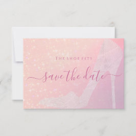 Reserve A Data Elegante brilho rosa sapato da Cinderela conto de 
