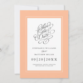 Reserve A Data Elegante Caligrafia Chic de Casamento Tendência Ro