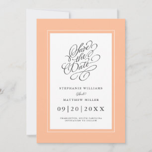 Reserve A Data Elegante Caligrafia Chic de Casamento Tendência Ro