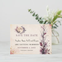 Elegante Casamento de Outono em Aquarela Burgundy