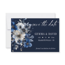Elegante Casamento Floral em Azul Naval e Prata