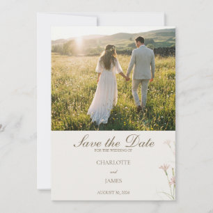 Reserve A Data Elegante Casamento Minimalista com Flores Silvestr
