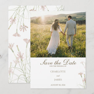 Reserve A Data Elegante Casamento Minimalista com Flores Silvestr