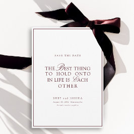 Reserve A Data Elegante Casamento Real em Burgundy e Branco