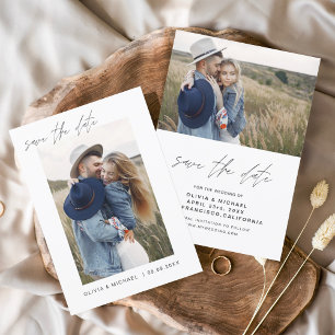 Reserve A Data Elegante Casamento Salve a Data da Foto Minimalist