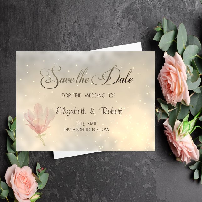 Reserve A Data Elegante Chic Magnolia Salve A Data (Criador carregado)