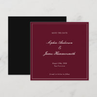 Elegante Classe Formal Vermelho Borgonha Script Ca