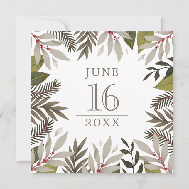 Reserve A Data Elegante Classy Muted Botanical (Frente)