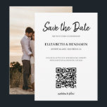 Reserve A Data Elegante Código QR de Caligrafia Foto Salvar O<br><div class="desc">Moderno e elegante design impresso Código QR de Caligrafia Minimalista Foto Salvar a Data que pode ser personalizado com o seu texto. Por favor, clique no botão "Personalize" e use nossa ferramenta de design para modificar este modelo. Confira a loja de Arte Gráfica para outros produtos que combinam com este...</div>