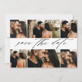 Reserve A Data Elegante Colagem de Fotos de Casamento com Letra d