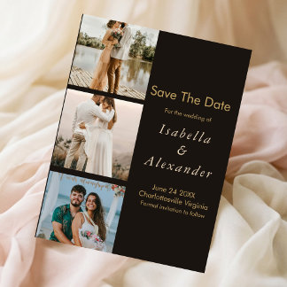 Reserve A Data Elegante Colagem de Fotos de Casamento Romântico M