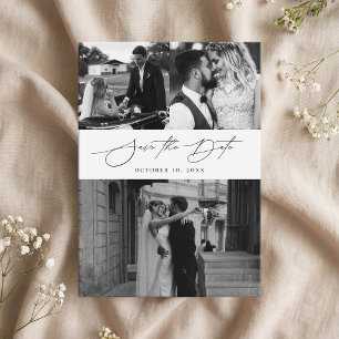Reserve A Data Elegante Colagem de Fotos Modernas Casamento Scrip